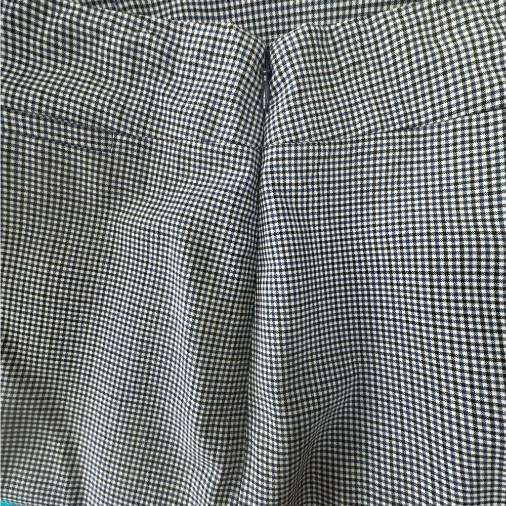 Banana Republic Plaid Blue Cream Black Pencil Suit Skirt Size 14